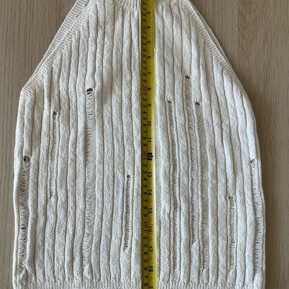 OPENWORK KNIT HALTER TOP Size S - Picture 4 of 5